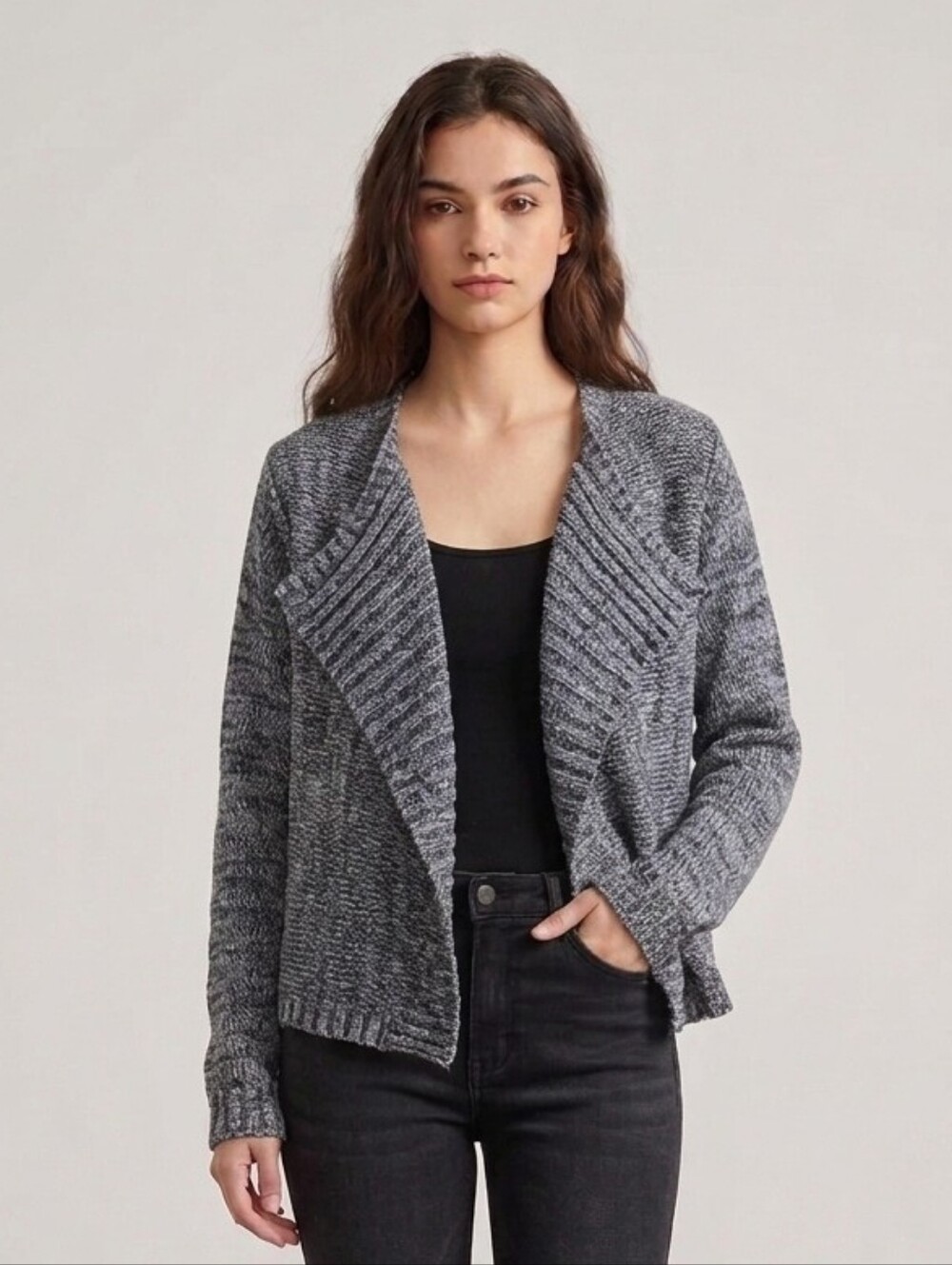 Metallic Waterfall Cardigan